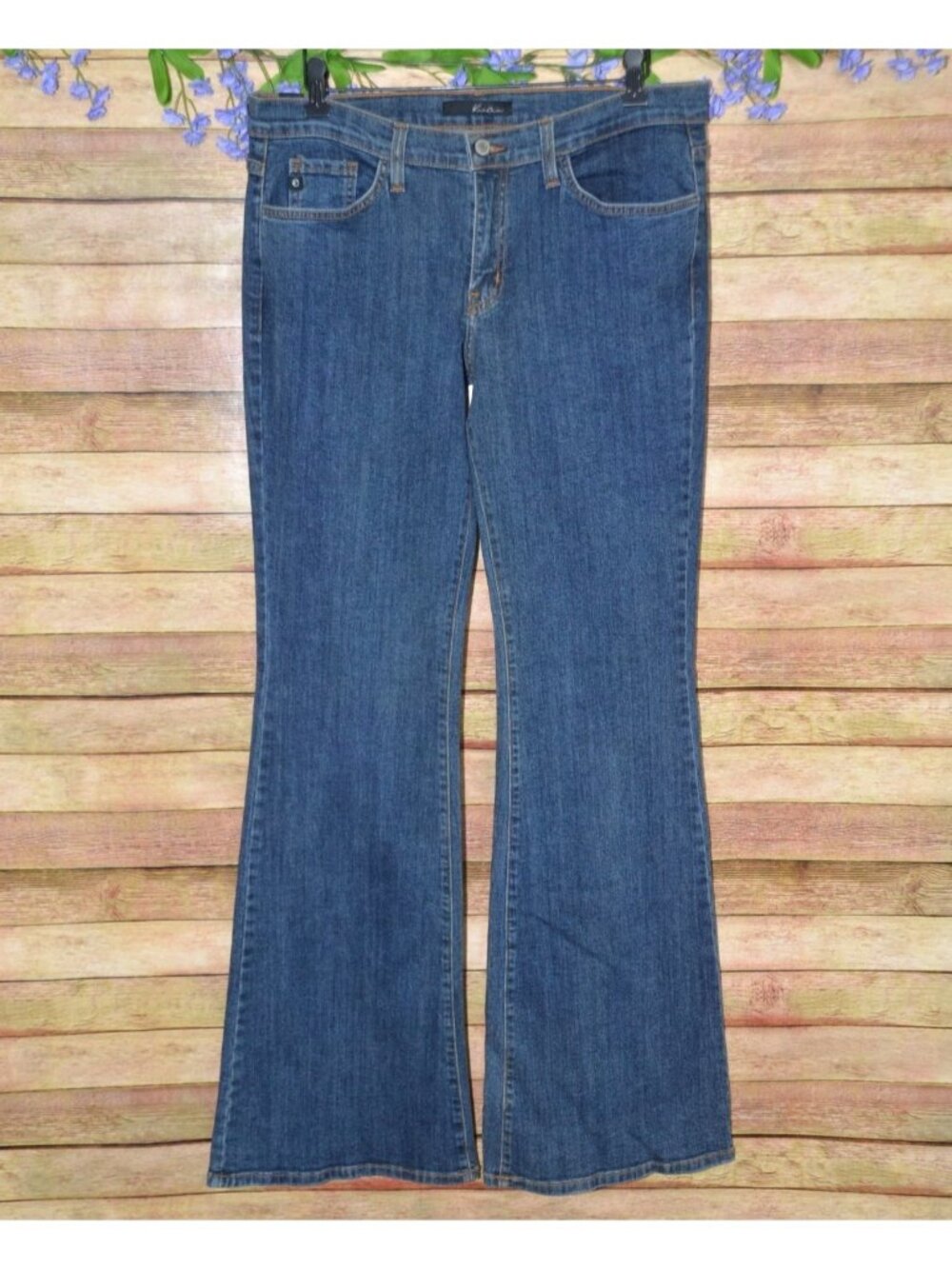 KanCan Jeans Women 15/31 Blue Mid Rise Flare Kick Stretch Denim
